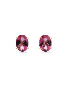2.59 Cts Pink Topaz Stud Earring in 10K Yellow Gold