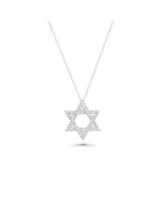 0.22 Cts White Diamond Pendant in 14K White Gold