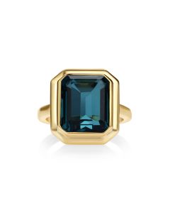 7.10 Cts LBT Colored Doublet Quartz Ring in Brass