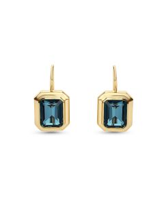 7.29 Cts LBT Colored Doublet Quartz Earring in Brass