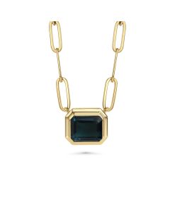 7.00 Cts LBT Colored Doublet Quartz Necklace in Brass