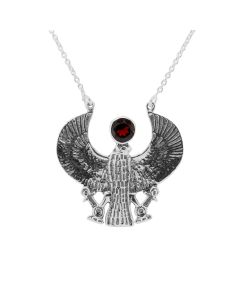 1.30 Cts Garnet Horus Necklace in 925