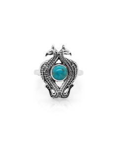 1.00 Cts Turquoise Ring in 925