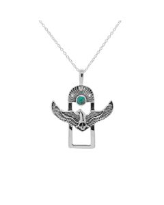 0.20 Cts Turquoise Horus Pendant in 925