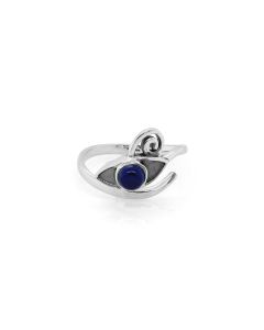 0.90 Cts Lapis Lazuli Eye of Horus Ring in 925