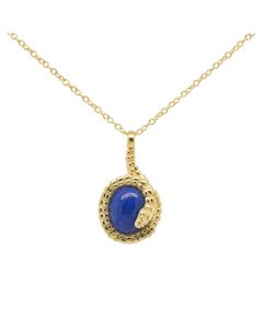 4.00 Cts Lapis Lazuli Pendant in 925 Yellow Gold Plated