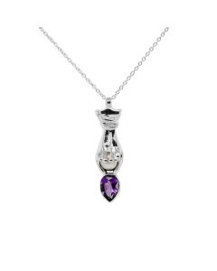 3.00 Cts Amethyst and Pearl Pendant in 925