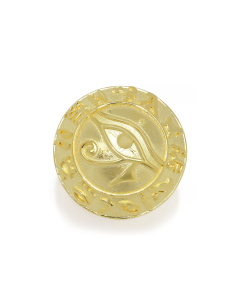 Egyptian Eye of Horus Embossed Medallion Ring 925 Silver