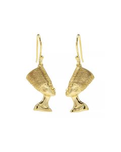 Egyptian Queen Nefertiti Dangle Earring in 18K Gold Plated 925 Silver