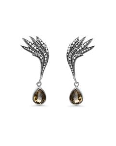 4.00 Cts Citrine Dangle Earring in Oxidized 925 Silver