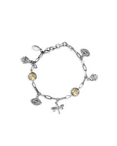 2.00 Cts  Charm Bracelet in Two Tone 925 Silver