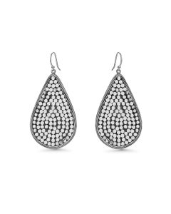 Pear Shaped Dangle Earring in Oxidized 925 Silver