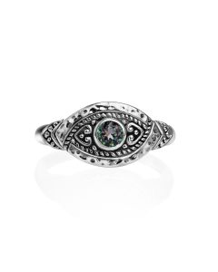 0.30 Cts Mystic Topaz Statement Ring in Oxidized 925 Silver