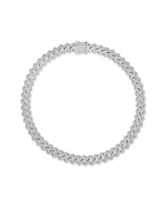 12.34 Cts CZ Bracelet in White Rhodium Plated 925 Sterling Silver
