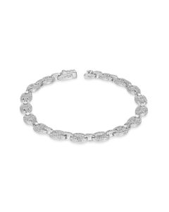 6.89 Cts CZ Bracelet in White Rhodium Plated 925 Sterling Silver