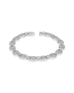 7.93 Cts CZ Bracelet in White Rhodium Plated 925 Sterling Silver
