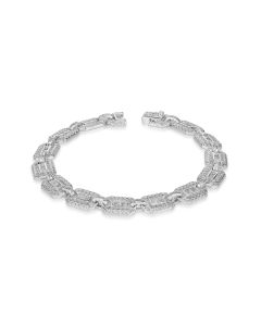 7.52 Cts CZ Bracelet in White Rhodium Plated 925 Sterling Silver