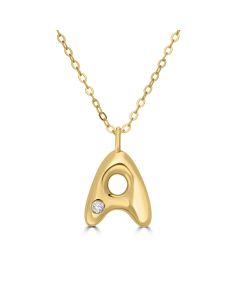Alphabet 'A' Pendant with White Zircon in 925 Silver