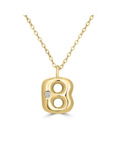 Alphabet 'B' Pendant with White Zircon in 925 Silver
