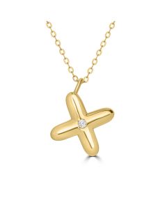 Alphabet 'X' Pendant with White Zircon in 925 Silver