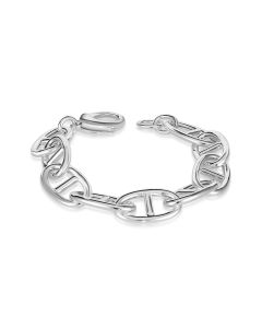 Italian Bracelet in White Rhodium Plated 925 Sterling Silver