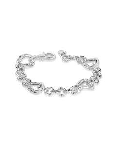 Italian Bracelet 7 Inch in White Rhodium Plated 925 Sterling Silver