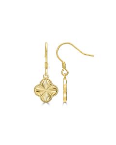 Yellow Gold Plated CLOVER Earring in 925 Sterling Silver
