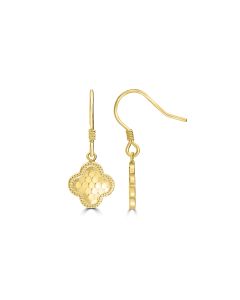 Yellow Gold Plated Dangle Earring in 925 Sterling Silver