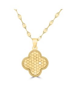 Yellow Gold Plated CLOVER Pendant in 925 Sterling Silver