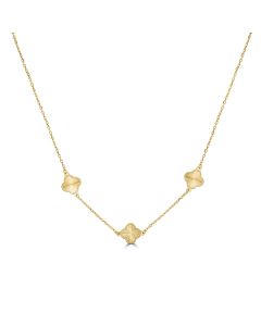 Yellow Gold Plated CLOVER Trilogy Necklace in 925 Silver