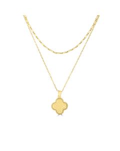 Yellow Gold Plated CLOVER Necklace in 925 Sterling Silver
