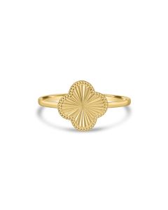 Yellow Gold Plated CLOVER Ring in 925 Sterling Silver