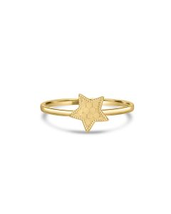 Yellow Gold Plated Star Ring in 925 Sterling Silver