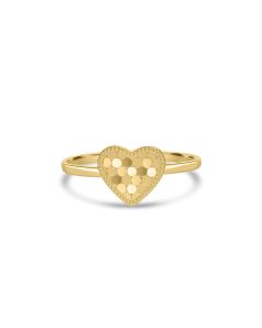 Yellow Gold Plated Heart Ring in 925 Sterling Silver
