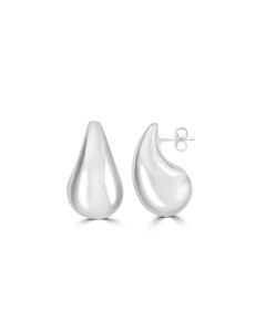 White Rhodium Plated Drop Earring in 925 Sterling Silver