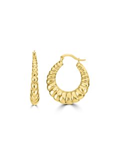 Yellow Gold Plated Hoop Earring in 925 Sterling Silver