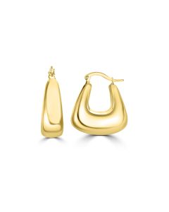 Yellow Gold Plated U-Hoop Earring in 925 Sterling Silver