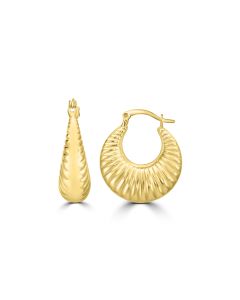 Yellow Gold Plated Creole Hoop Earring in 925 Silver