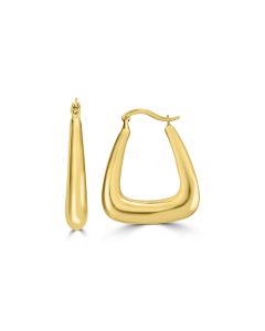 Yellow Gold Plated U-Shaped Hoop Earring in 925 Silver