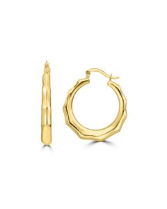 Yellow Gold Plated Circular Hoop Earring in 925 Silver