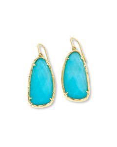 36.63 Cts Quartz Dangle Earring in Brass