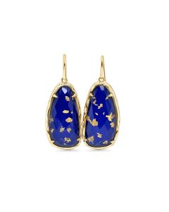 35.96 Cts Lapis Lazuli Dangle Earring in Brass