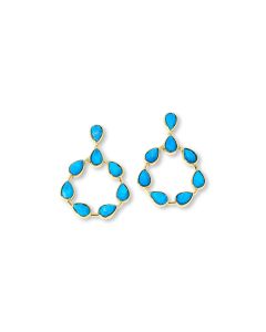 19.00 Cts Turquoise Dangle Earring in Brass