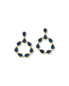 19.00 Cts London Blue Colored Quartz Dangle Earring in Brass