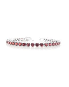 14.02 Cts Garnet Tennis Bracelet in 925 Sterling Silver