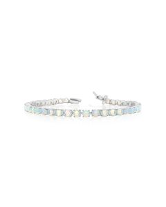 6.71 Cts White Opal Tennis Bracelet in 925 Sterling Silver