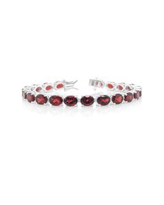 33.01 Cts Garnet Tennis Bracelet in 925 Sterling Silver