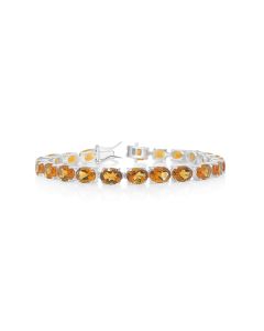 24.86 Cts Citrine Tennis Bracelet in 925 Sterling Silver