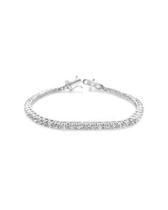 8.65 Cts White Zircon Tennis Bracelet in 925 Sterling Silver
