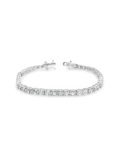 16.10 Cts White Zircon Tennis Bracelet in 925 Sterling Silver